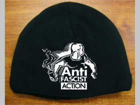Antifascist action čierna pletená čiapka stredne hrubá vo vnútri naviac zateplená, univerzálna veľkosť, materiálové zloženie 100% akryl